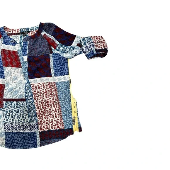 Zac & Rachel Patchwork Blouse‎ Paisley Floral Print Bohemian Top S/C - Picture 12 of 14